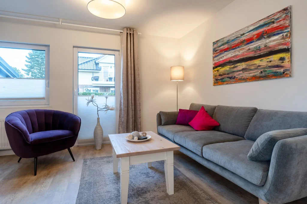 Strandhuus Grömitz Ferienwohung Suite Wohnzimmer fotografiert von mobbys pics Bildnummer 107735